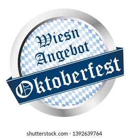 EPS 10 vector file with an button for German Oktoberfest in Munich with Wiesn Offer (in german)