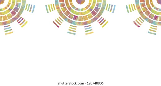 EPS 10 vector file. Colorful floral horizontal seamless pattern over white background. Raster version available in my portfolio