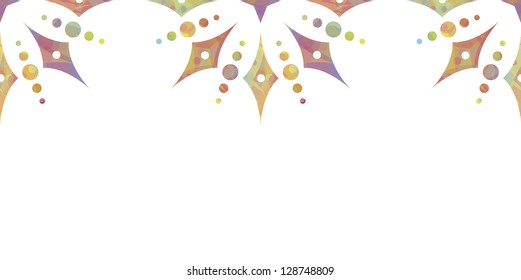 EPS 10 vector file. Colorful floral horizontal seamless pattern over white background. Raster version available in my portfolio