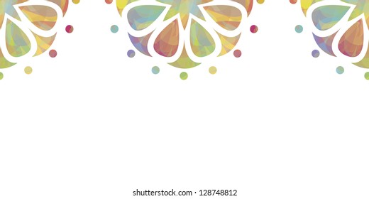 EPS 10 vector file. Colorful floral horizontal seamless pattern over white background. Raster version available in my portfolio