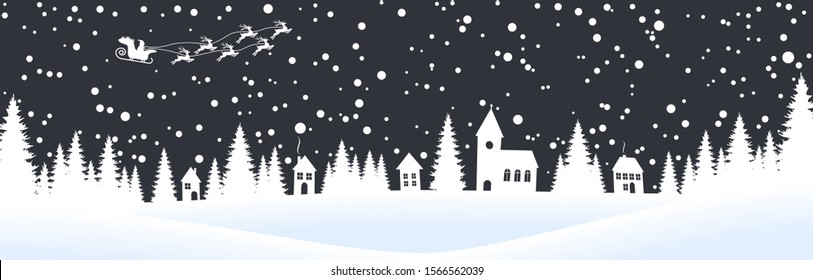 EPS 10 vector file showing christmas time nature landscape background with snow fields, fall of snow and colored background