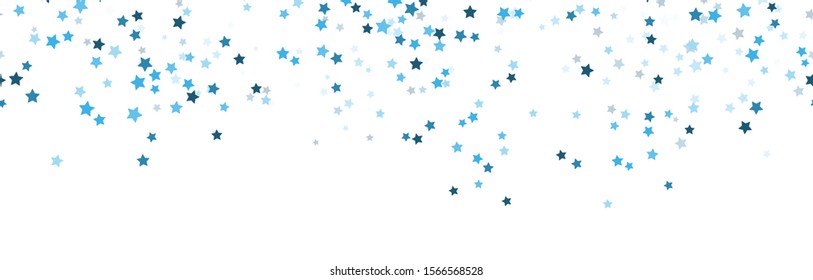 EPS 10 vector file showing seamless falling confetti snow stars background for christmas time colored blue for xmas and new year concepts