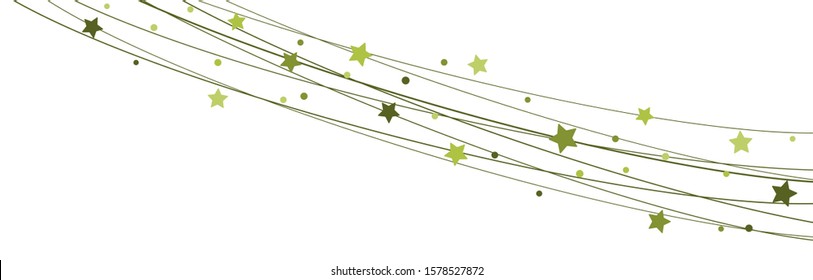 EPS 10 vector file showing stars on strings background for christmas time colored green for xmas and new year concepts