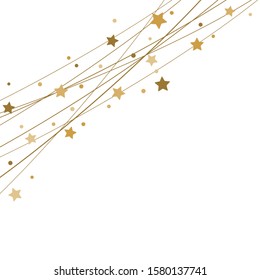 EPS 10 vector file showing stars on strings background for christmas time colored gold for xmas and new year concepts