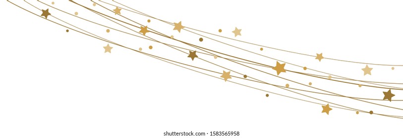 EPS 10 vector file showing stars on strings background for christmas time colored gold for xmas and new year concepts