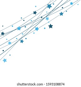 EPS 10 vector file showing stars on strings background for christmas time colored blue for xmas and new year concepts