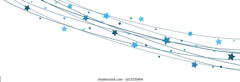 EPS 10 vector file showing stars on strings background for christmas time colored blue for xmas and new year concepts