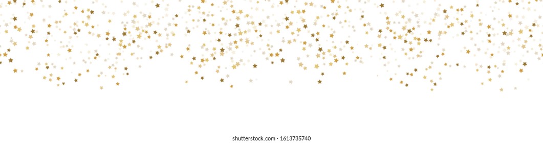 EPS 10 vector file showing seamless falling confetti snow stars background for christmas time colored gold for xmas and new year concepts