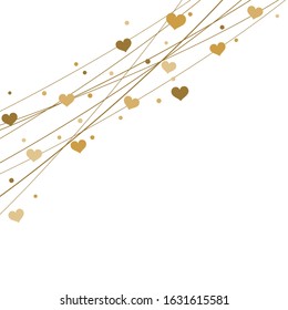EPS 10 vector file showing hearts on strings background for valentine's day time colored gold for mother's day and love concepts