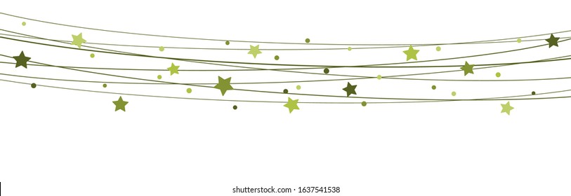 EPS 10 vector file showing stars on strings background for christmas time colored green for xmas and new year concepts