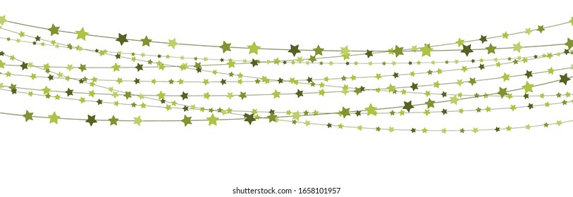 EPS 10 vector file showing stars on strings background for christmas time colored green for xmas and new year concepts
