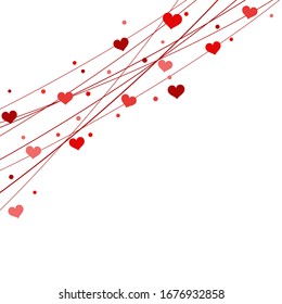 EPS 10 vector file showing hearts on strings background for valentine's day time colored red for mother's day and love concepts