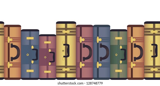EPS 10 vector file. Vintage suitcases horizontal seamless pattern. Raster version available in my portfolio