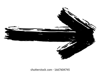 EPS 10 vector. A flat designed black grunge arrow. Good for projects.