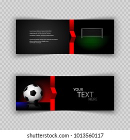 eps 10 vector football set of flyers layout template. Front, back tickets side isolated on gray. UEFA EURO 2024 football cup editable promotion advertising for web, print. Soccer world sport event