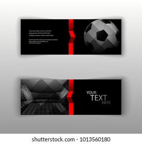 eps 10 vector football set of flyers layout template. Front, back flyer side isolated on gray. EURO 2024 football cup editable promotion advertising material for web, print. Soccer world sport event