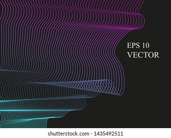 EPS 10 vector. Futuristic colorful background. Backdrop with lines and waves.