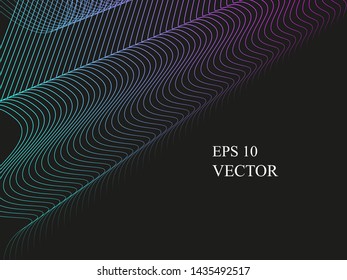 EPS 10 vector. Futuristic colorful background. Backdrop with lines and waves.