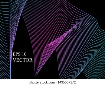 EPS 10 vector. Futuristic colorful background. Backdrop with lines and waves.
