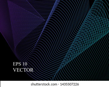 EPS 10 vector. Futuristic colorful background. Backdrop with lines and waves.