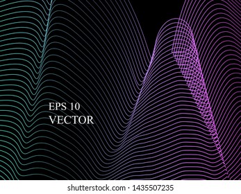 EPS 10 vector. Futuristic colorful background. Backdrop with lines and waves.