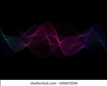 EPS 10 vector. Futuristic colorful background. Backdrop with lines and waves.