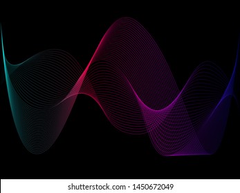 EPS 10 vector. Futuristic colorful background. Backdrop with lines and waves.