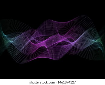 EPS 10 vector. Futuristic colorful background. Backdrop with lines and waves.