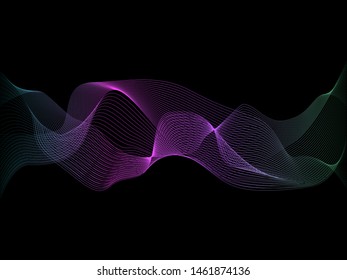 EPS 10 vector. Futuristic colorful background. Backdrop with lines and waves.