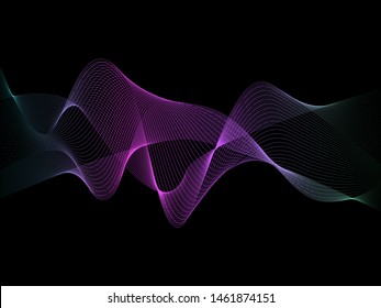 Vector EPS 10. Fondo futurista colorido. Fondo con líneas y olas.