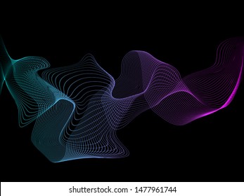 EPS 10 vector. Futuristic colorful background. Backdrop with lines and waves.