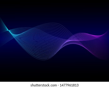 EPS 10 vector. Futuristic colorful background. Backdrop with lines and waves.