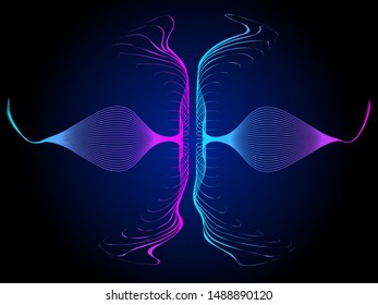 EPS 10 vector. Futuristic colorful background. Backdrop with lines and waves.