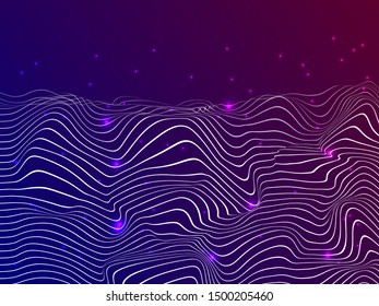 EPS 10 vector. Futuristic colorful background. Backdrop with lines and waves.