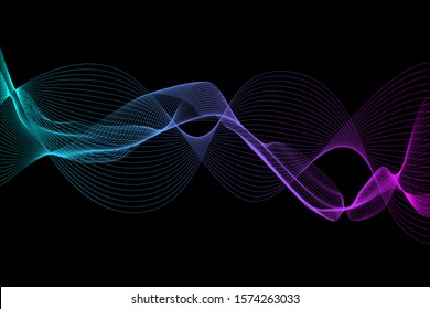 EPS 10 vector. Futuristic colorful background. Backdrop with lines and waves.
