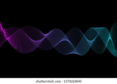 EPS 10 vector. Futuristic colorful background. Backdrop with lines and waves.
