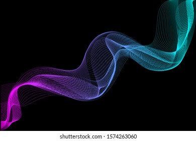 EPS 10 vector. Futuristic colorful background. Backdrop with lines and waves.