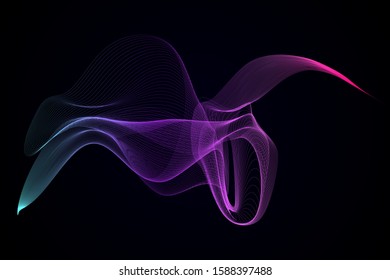 EPS 10 vector. Futuristic colorful background. Backdrop with lines and waves.