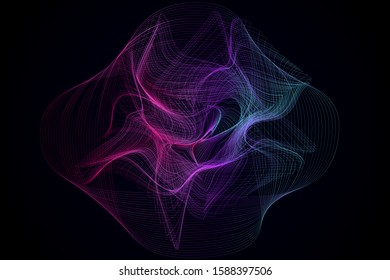 EPS 10 vector. Futuristic colorful background. Backdrop with lines and waves.