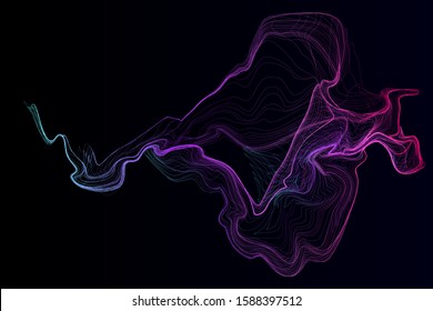 EPS 10 vector. Futuristic colorful background. Backdrop with lines and waves.