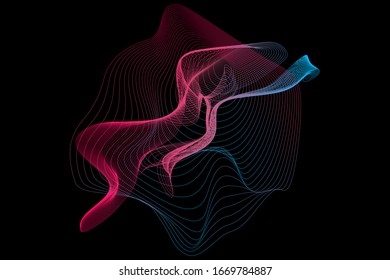 EPS 10 vector. Futuristic colorful background. Backdrop with lines and waves.