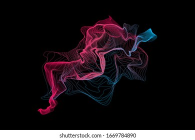 EPS 10 vector. Futuristic colorful background. Backdrop with lines and waves.