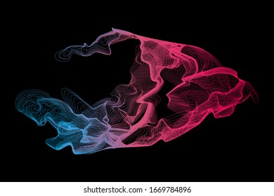 EPS 10 vector. Futuristic colorful background. Backdrop with lines and waves.