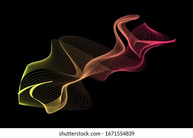 EPS 10 vector. Futuristic colorful background. Backdrop with lines and waves.