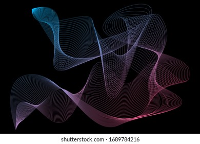 EPS 10 vector. Futuristic colorful background. Backdrop with lines and waves.	