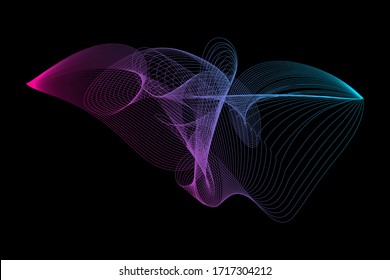 EPS 10 vector. Futuristic colorful background. Backdrop with lines and waves.