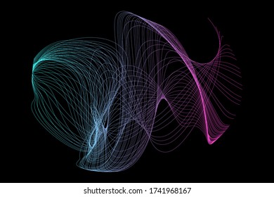 Vector EPS 10. Fondo futurista colorido. El fondo con las líneas y las olas.
