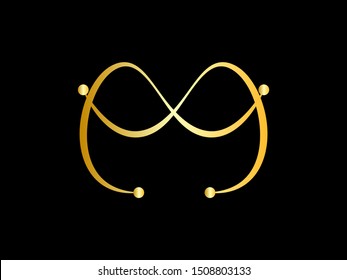 EPS 10 vector. Golden logo design or design element for projects. Good for yoga or meditation projects.