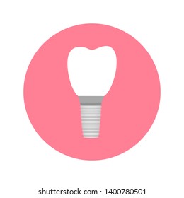 EPS 10 vector. Good advertisement. Dental implant in a circle.