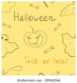 Eps 10 vector Halloween "Trick or treat" seamless pattern